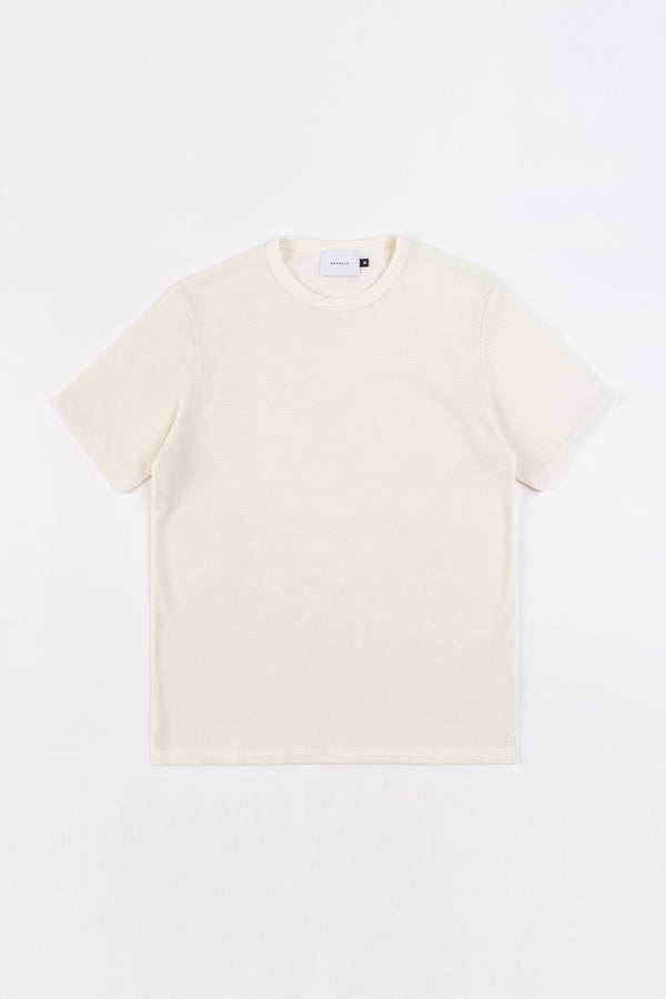 Waffle Knit Organic Cotton T-shirt Off-White - ROTHOLZ
