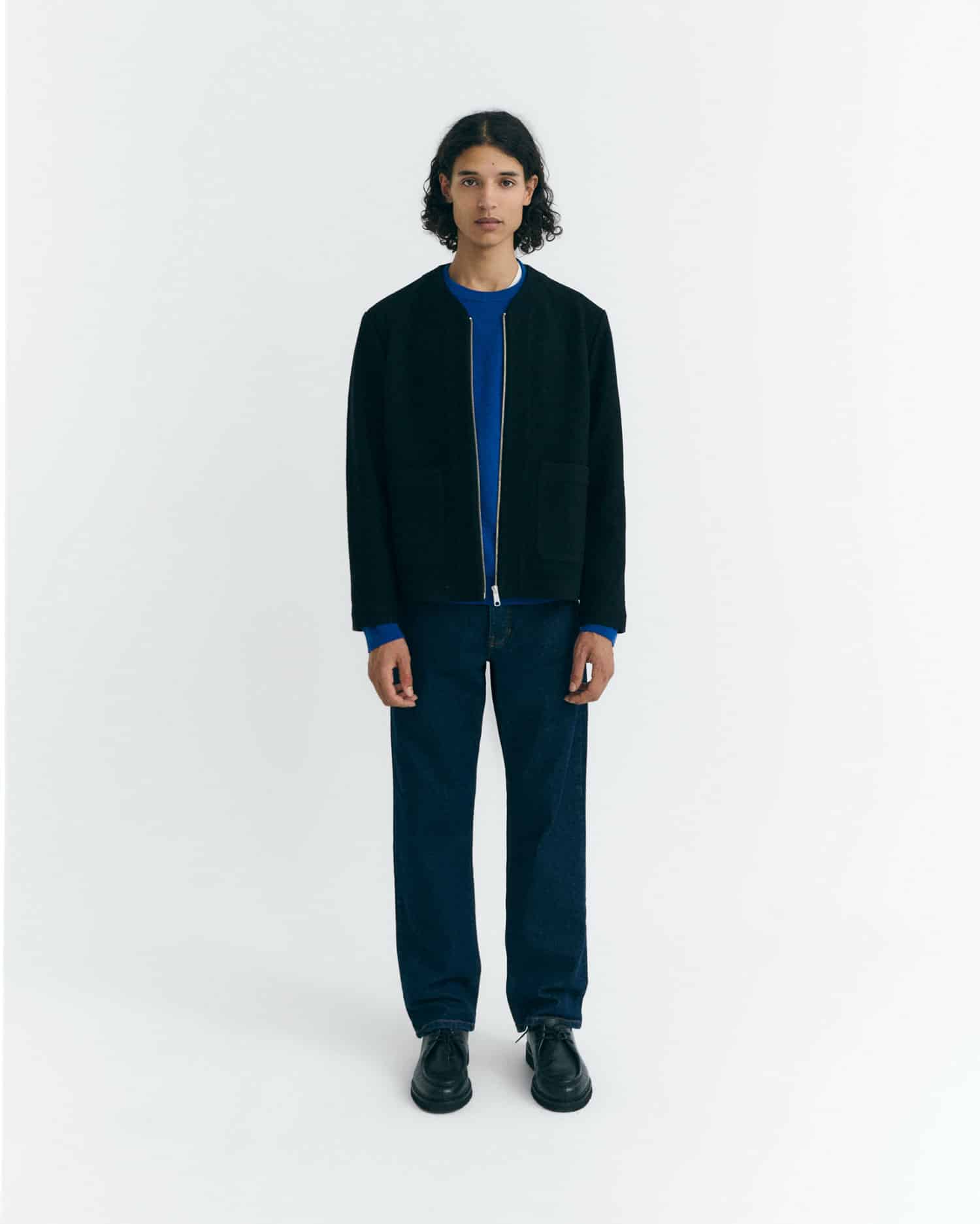 Greg Fine Wool Zip Jacket Black