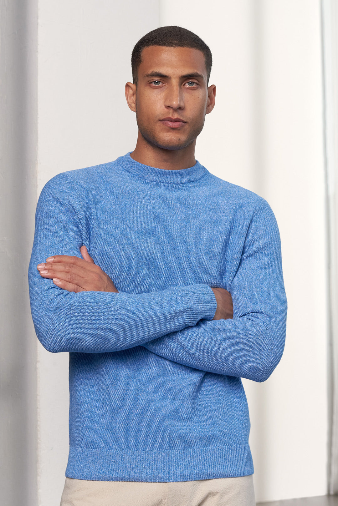 Morten Knit Sky Blue Melange