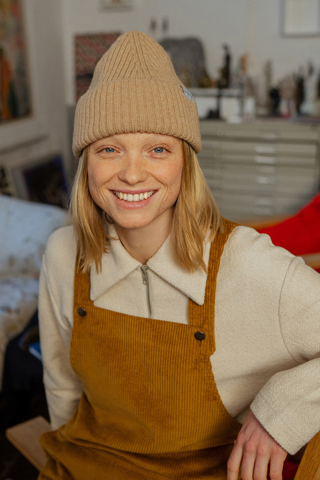 Classic Ribbed Wool Beanie Oatmeal - ROTHOLZ