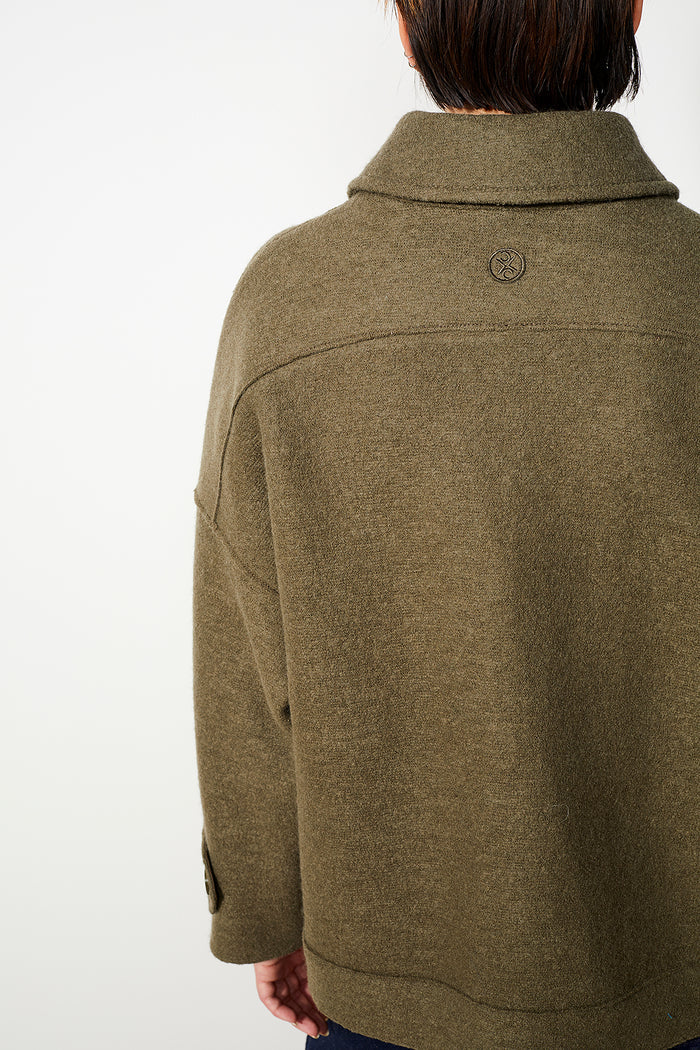 Organic Wool Jacket Chelan Olive - LANGERCHEN