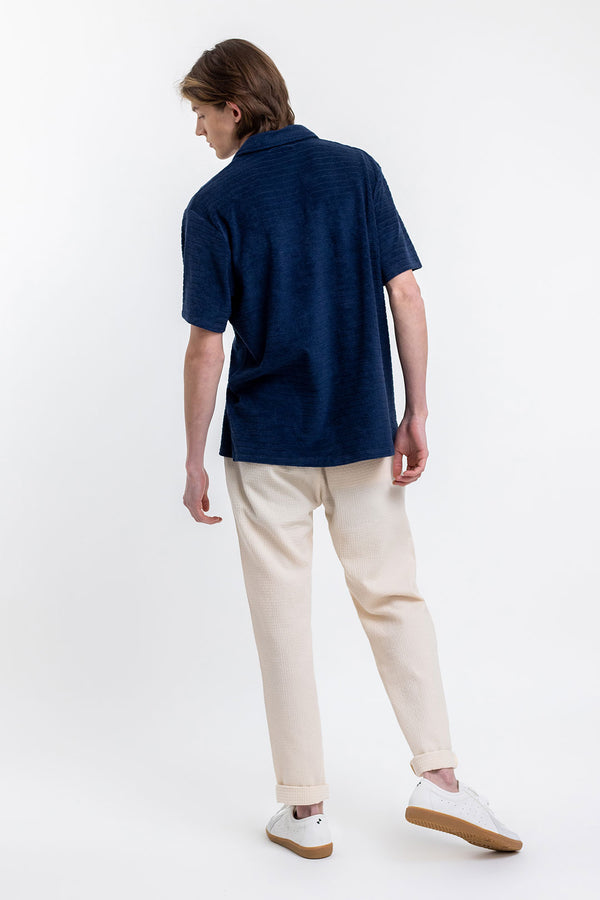 Terry Organic Cotton Polo Navy - ROTHOLZ