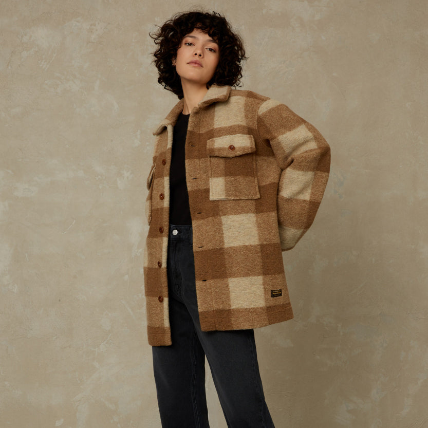 Ariko Wool Caramel Check - KINGS OF INDIGO