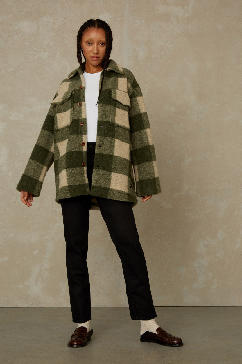 Ariko Wool Forest Green Check - KINGS OF INDIGO