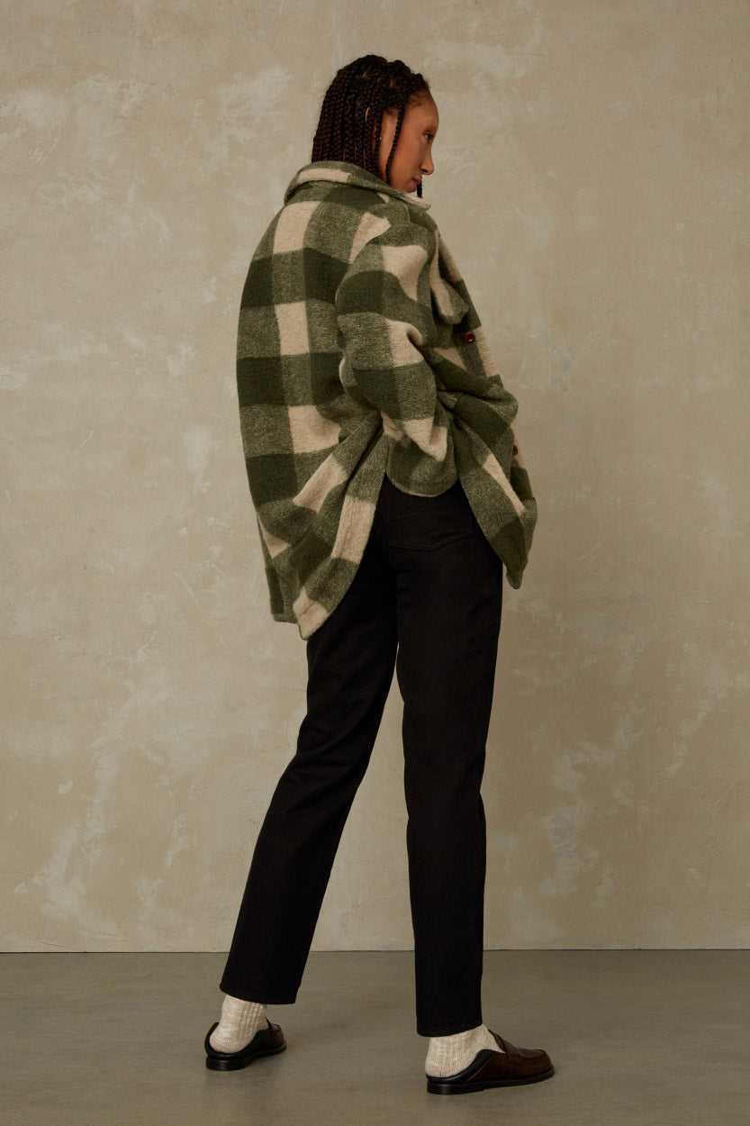 Ariko Wool Forest Green Check - KINGS OF INDIGO