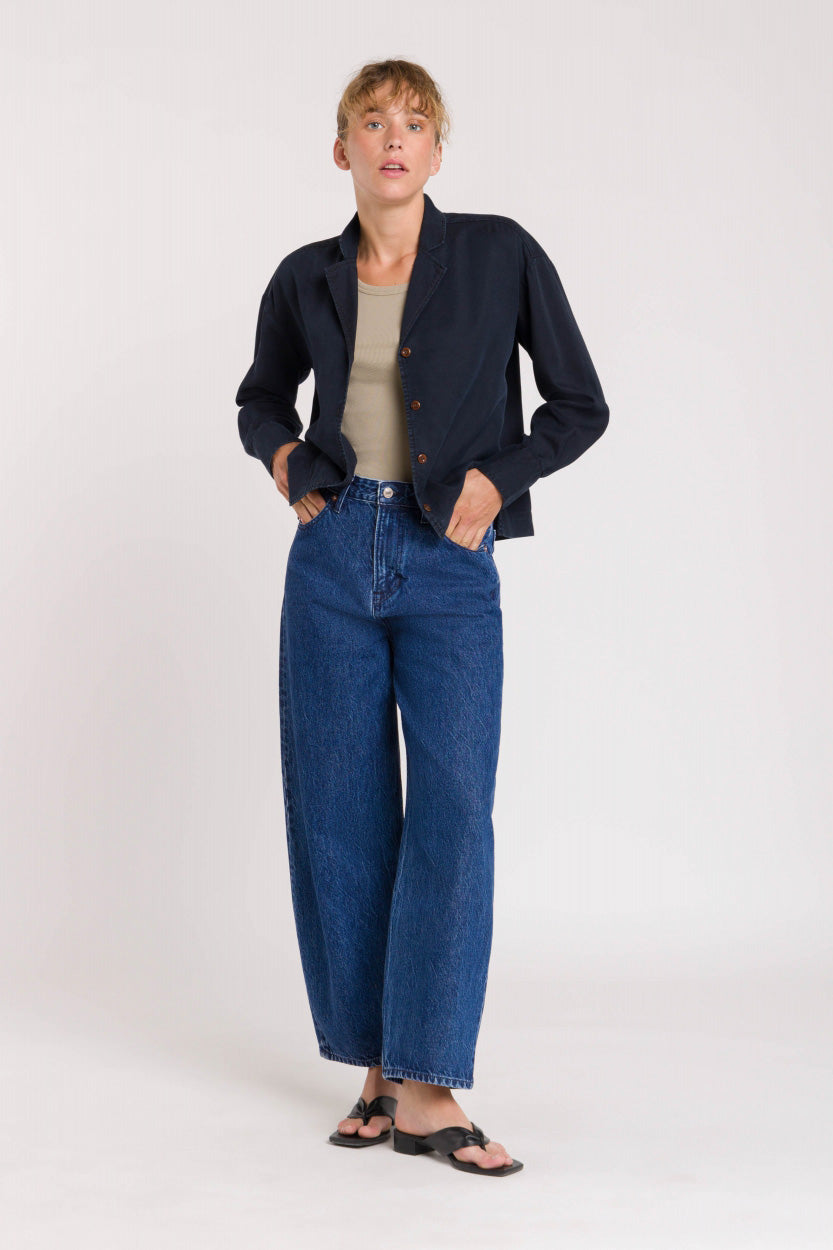 Athalie Tencel Blus Blue Black - KINGS OF INDIGO