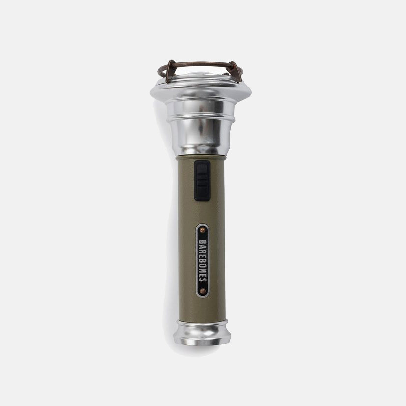 Vintage Rechargeable LED Flashlight Olive - BAREBONES