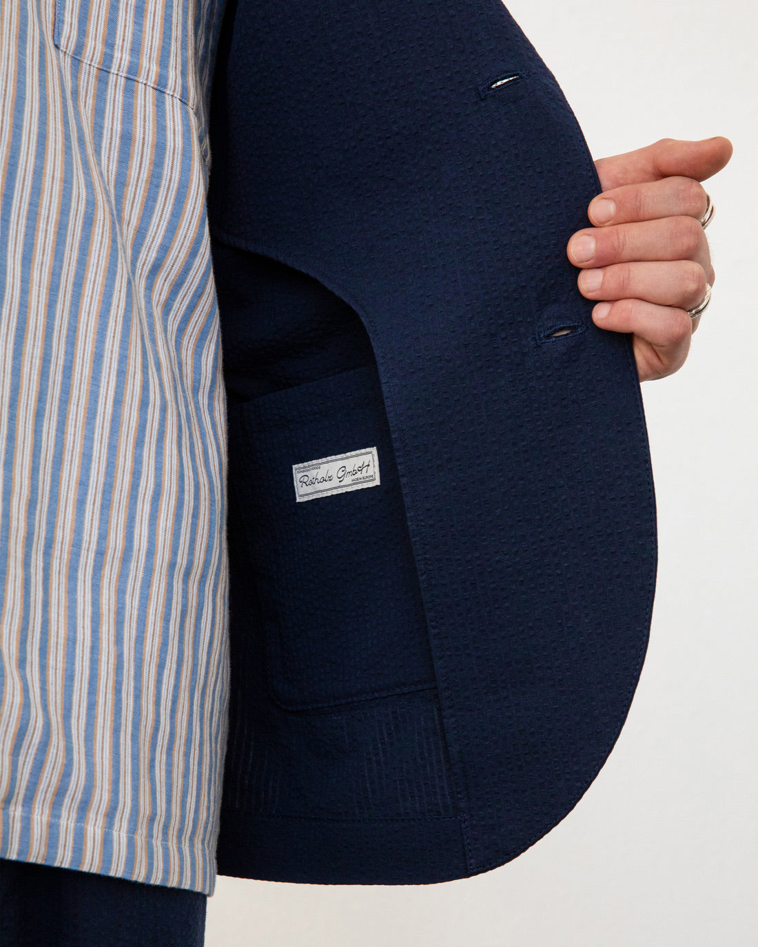 Workwear Blazer Seersucker Dark Navy