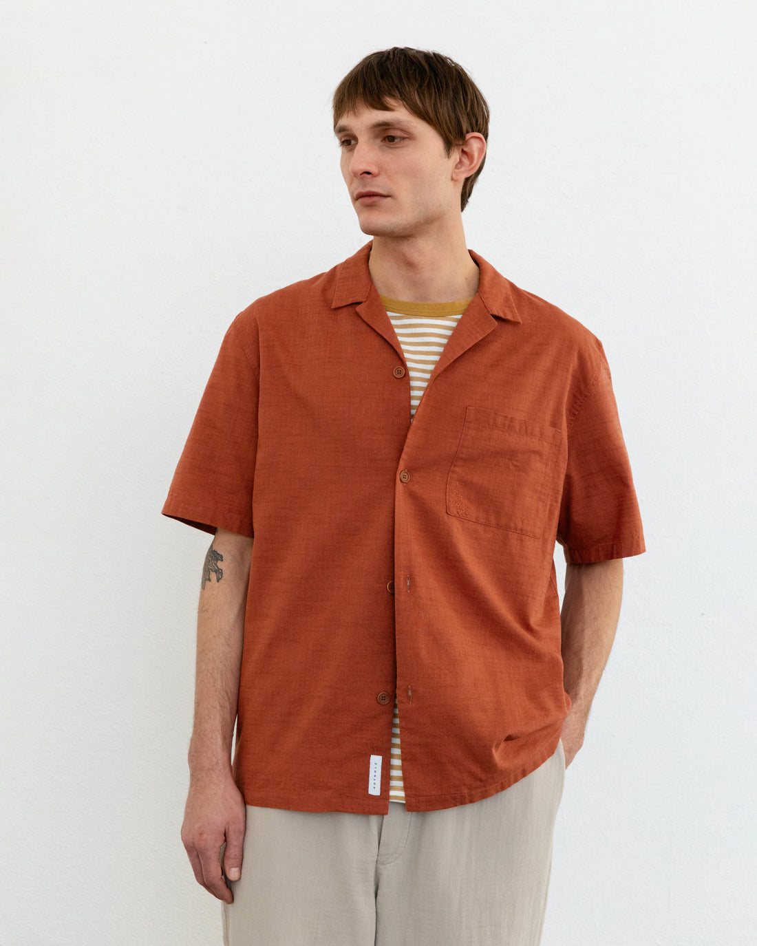 Bowling Kortärmad Unisex Skjorta Dusty Red