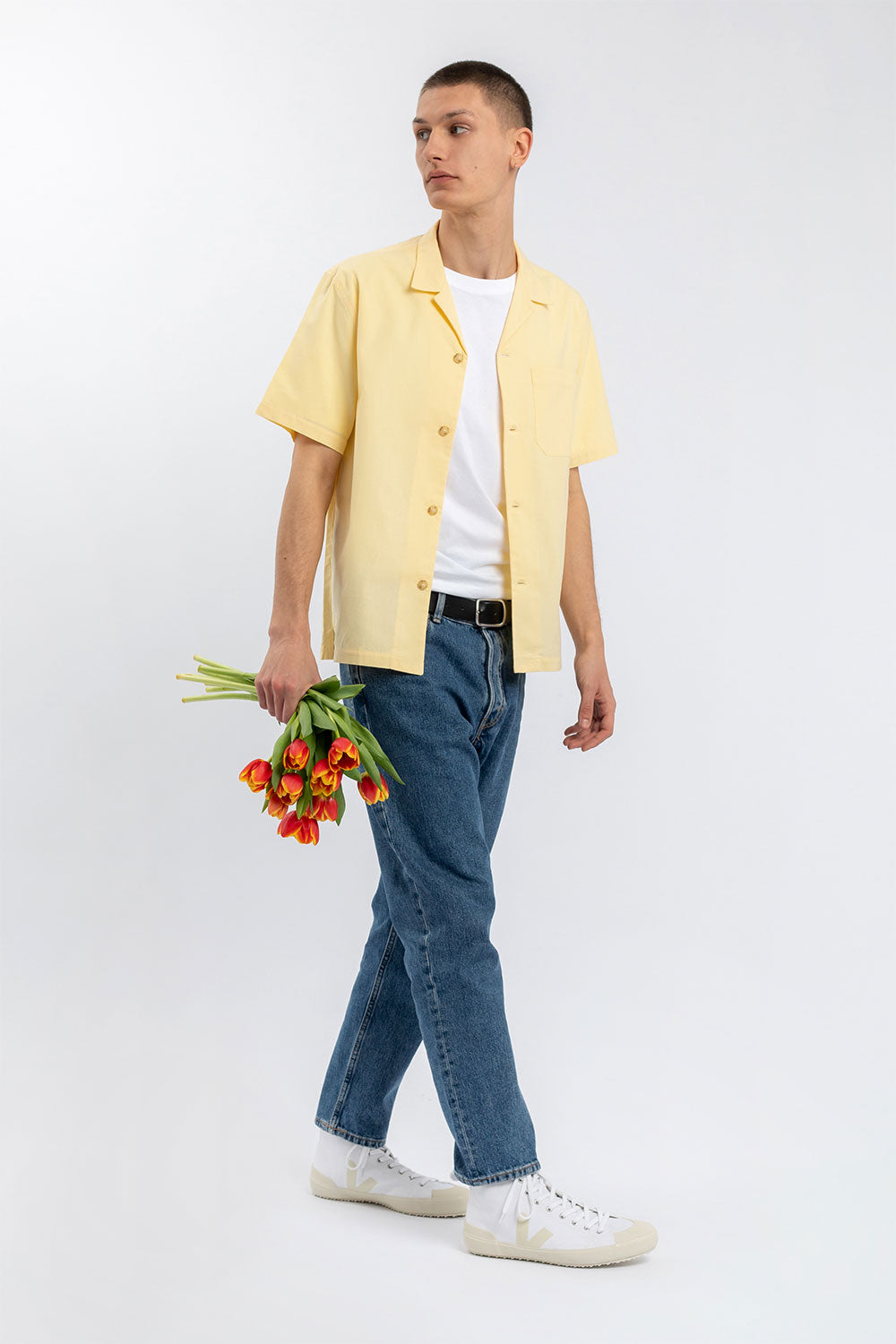 Bowling Shirt Organic Unisex Lemon Yellow - ROTHOLZ