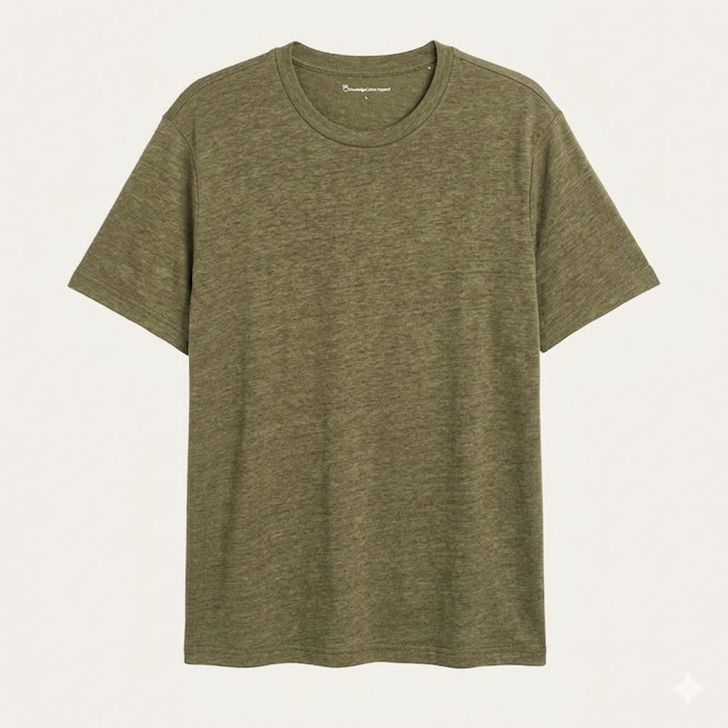 T-shirt Linne Herr Ekologisk Lin Burned Olive