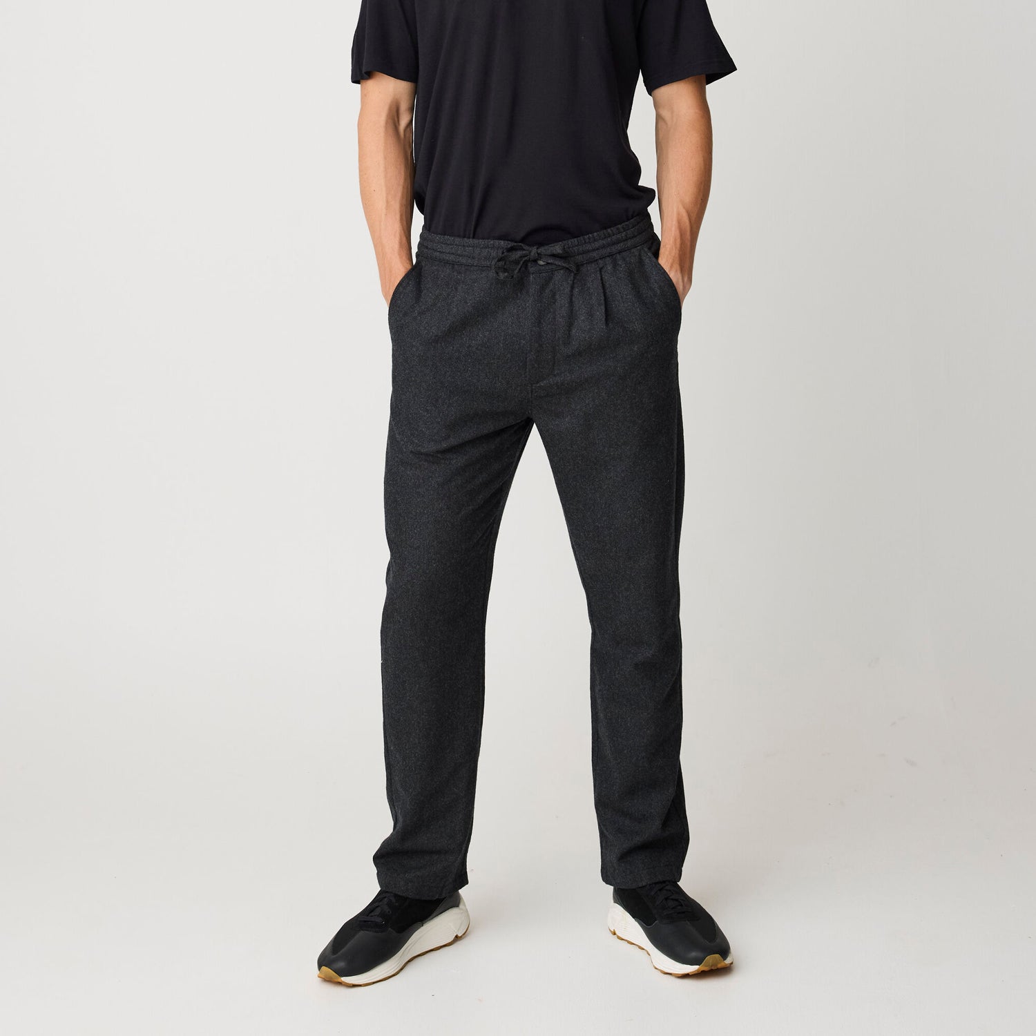 Fig Merino Wool Pants Dark Grey Melange