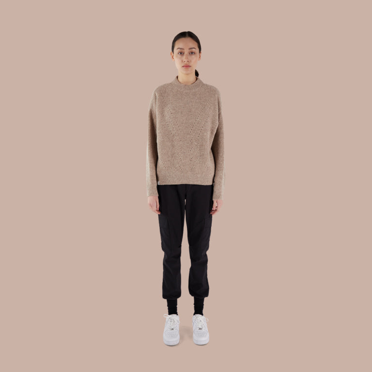 Carla Organic Wool Knit Beige - MAKIA