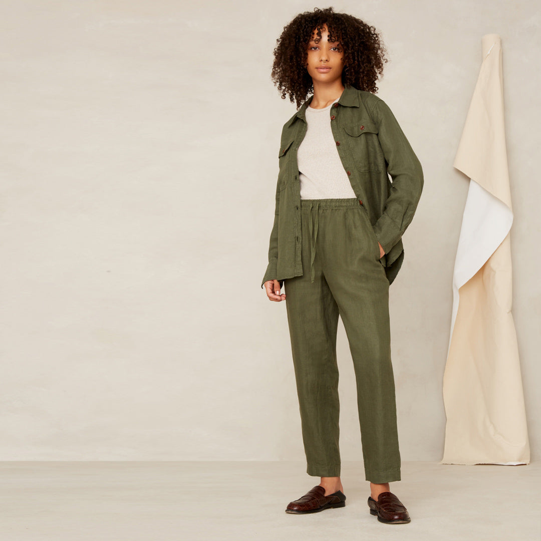 Charlene Heavy Linen Blouse - KINGS OF INDIGO