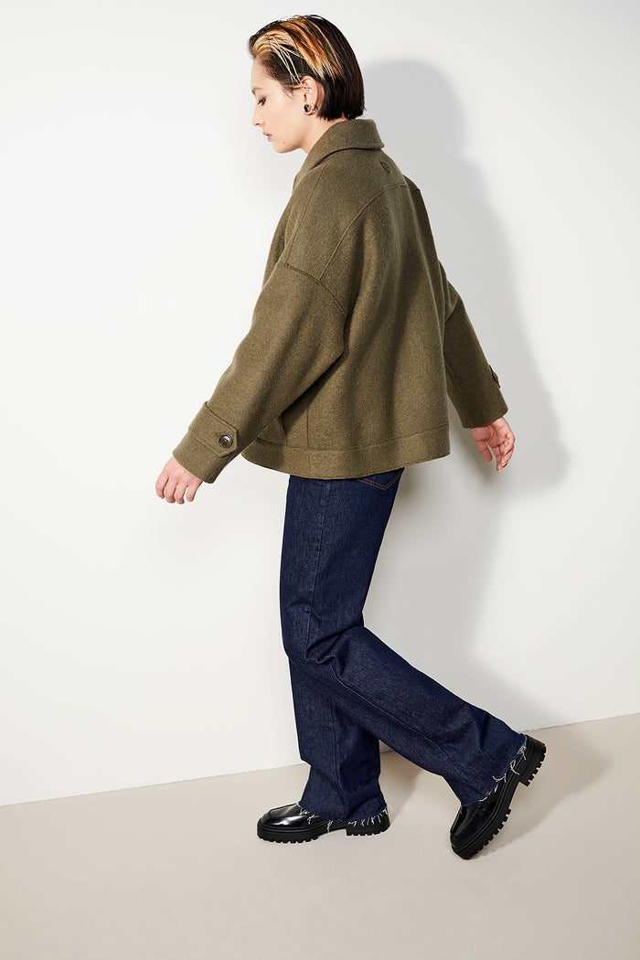 Organic Wool Jacket Chelan Olive - LANGERCHEN