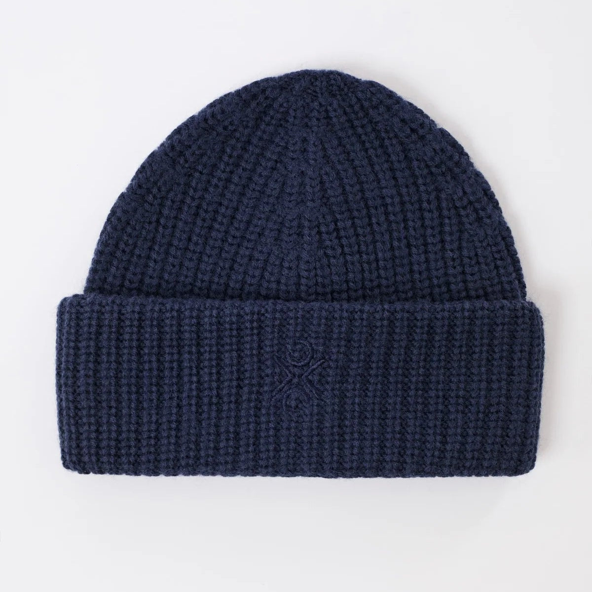 Chunky Knit Organic Wool Beanie Steel Blue