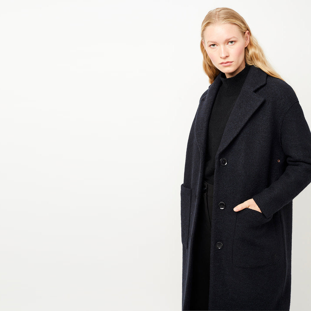 Carran Organic Wool Coat Carbon - LANGERCHEN