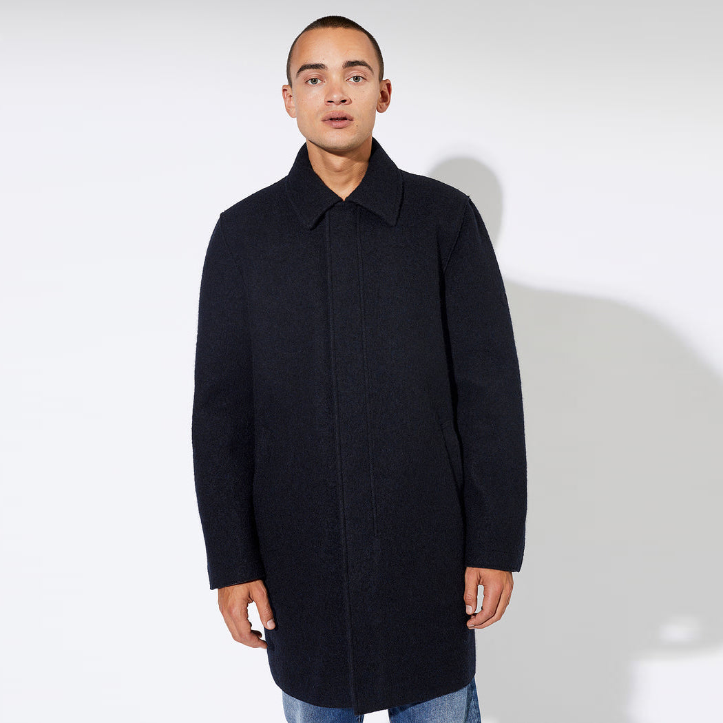 Torrance Tecno Felt Organic Wool Coat Carbon - LANGERCHEN