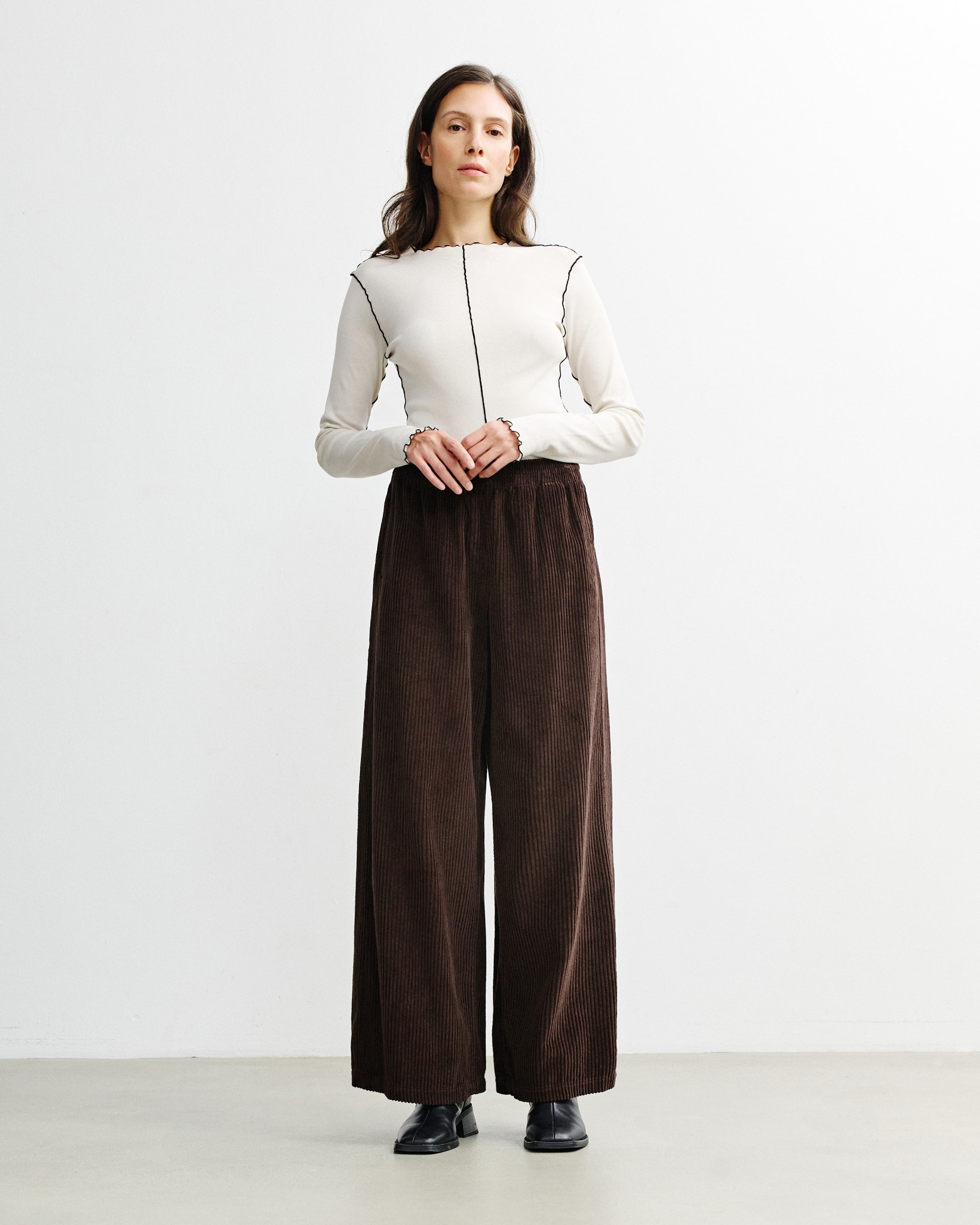 Cord Flared Unisex Pant Chocolate Brown