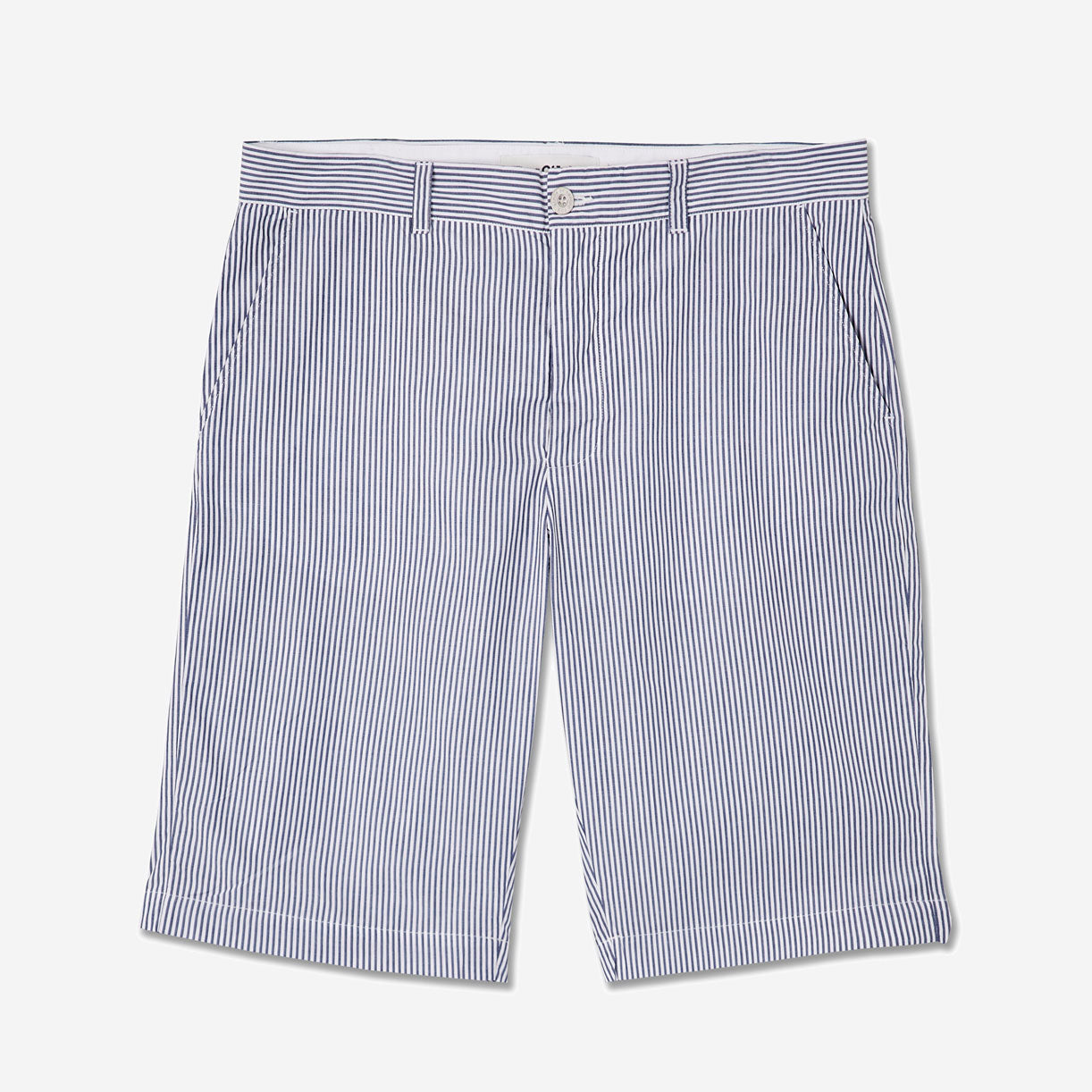 Cronus Navy Fine Stripe Shorts - KINGS OF INDIGO