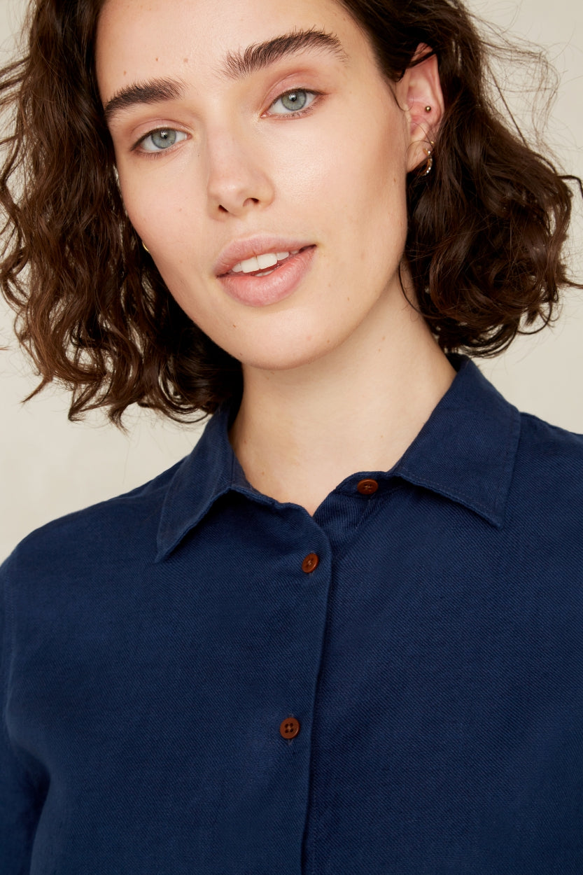 Taja Heavy Linen Worker Blue - KINGS OF INDIGO