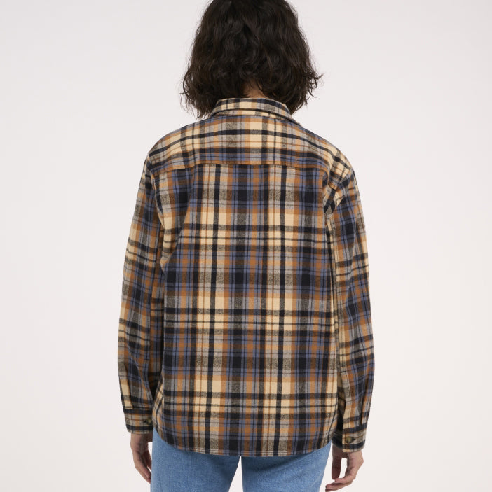 Checked Overshirt Brown Sugar - KNOWLEDGE COTTON APPAREL