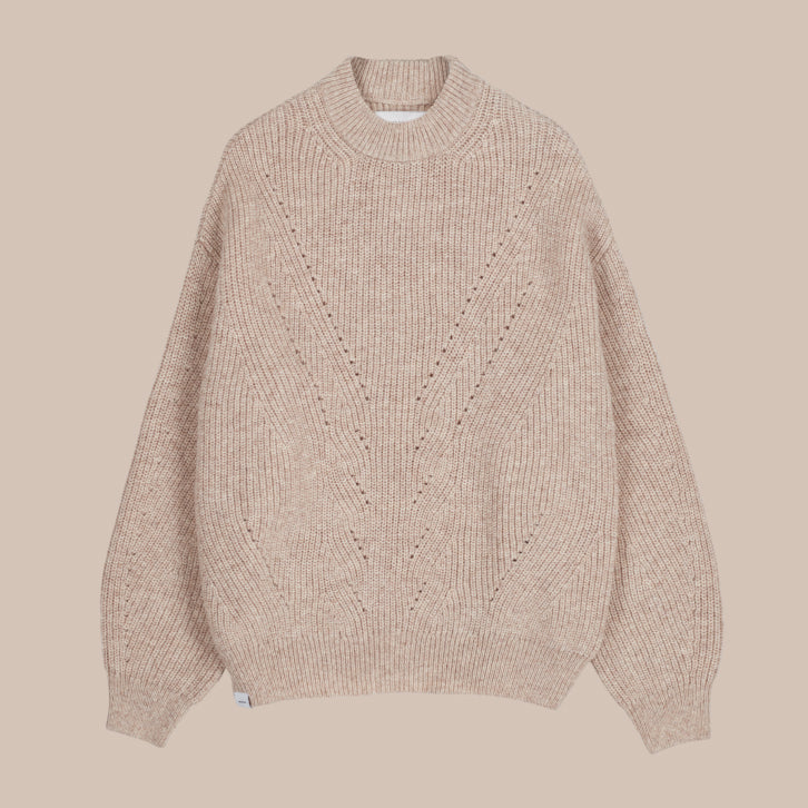 Carla Organic Wool Knit Beige - MAKIA