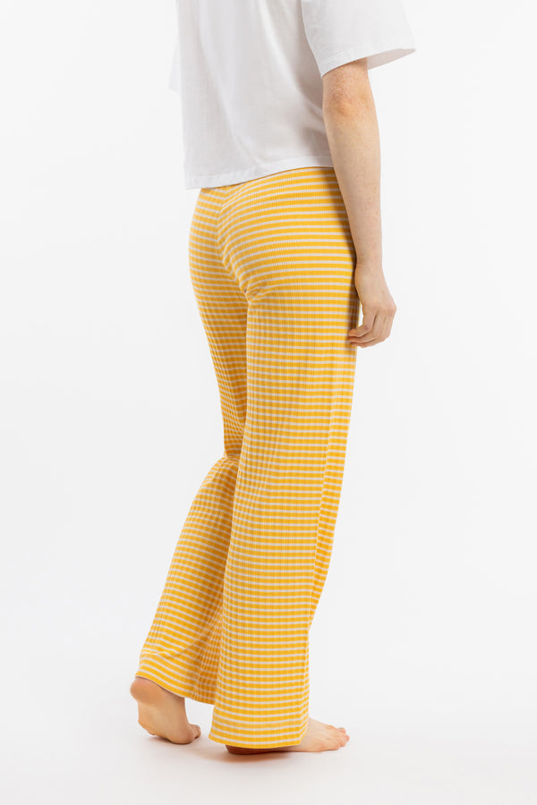 Ribbed Lounge Pants Sad Yellow Stripe - ROTHOLZ