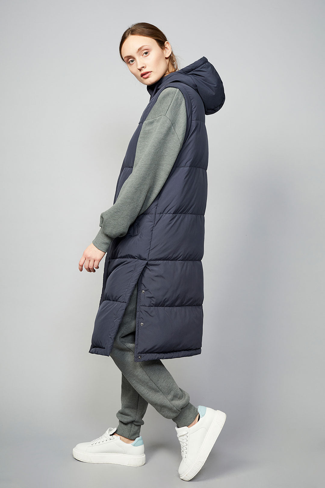 Danville Vest Vegan Steel Blue - LANGERCHEN