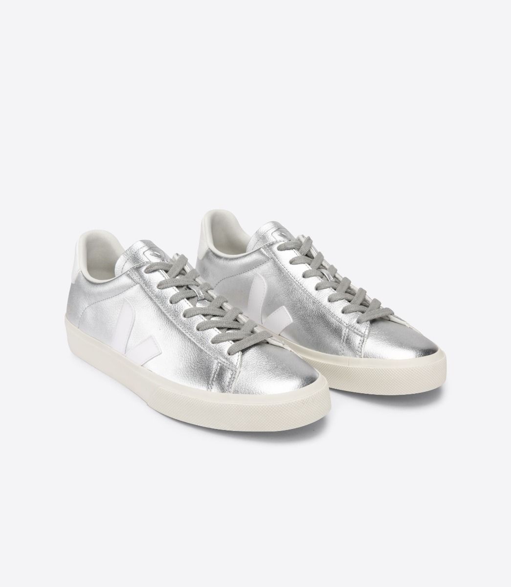 Campo Chromefree Leather Silver White - Men´s - VEJA
