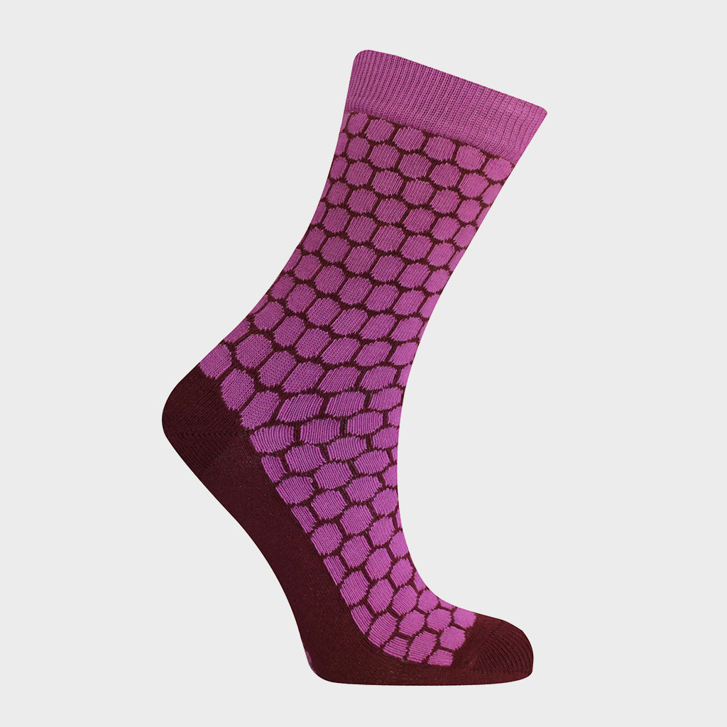 Dots Organic Cotton Socks Burgundy - KOMODO