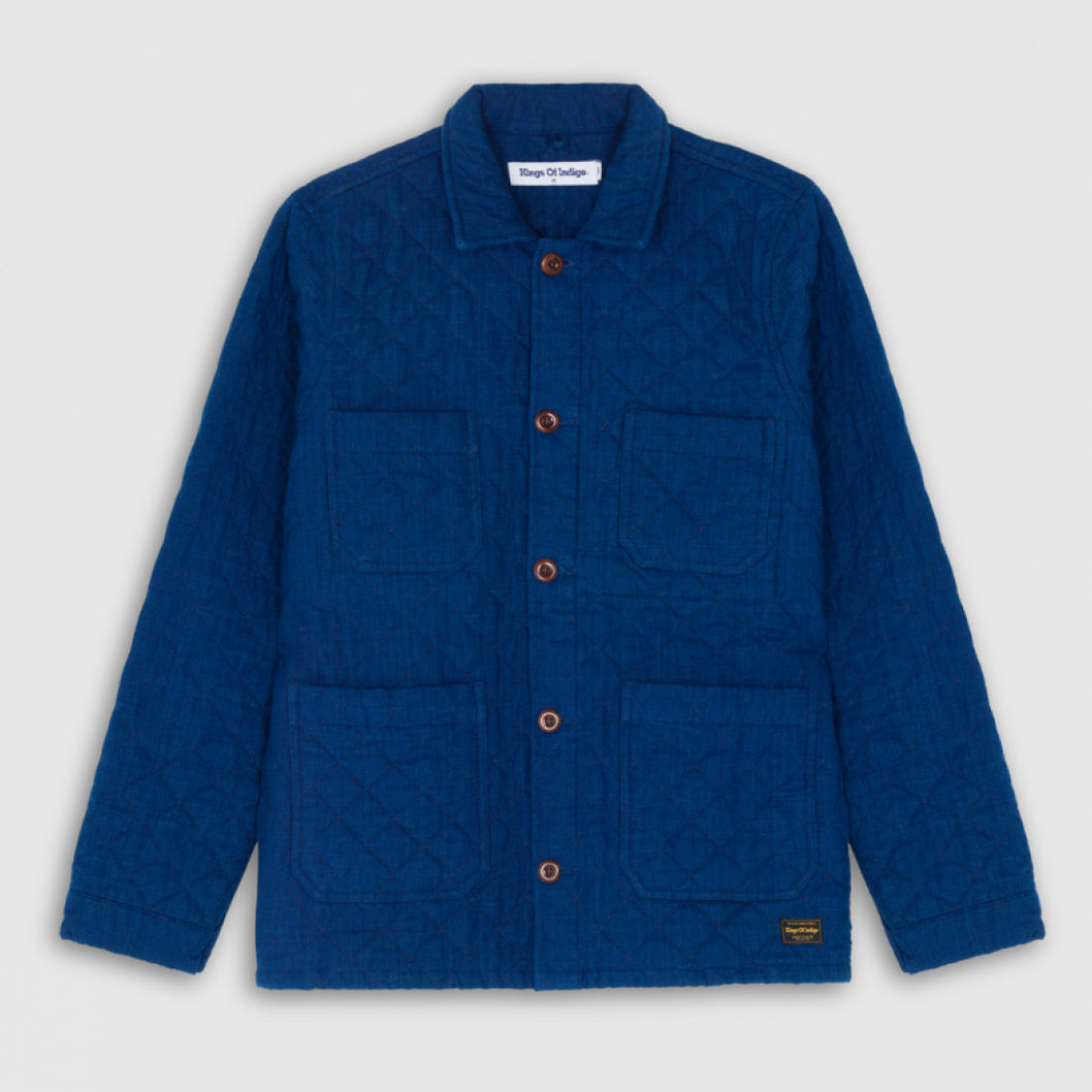 Duncan Quilted Jacket Solid Indigo - KINGS OF INDIGO