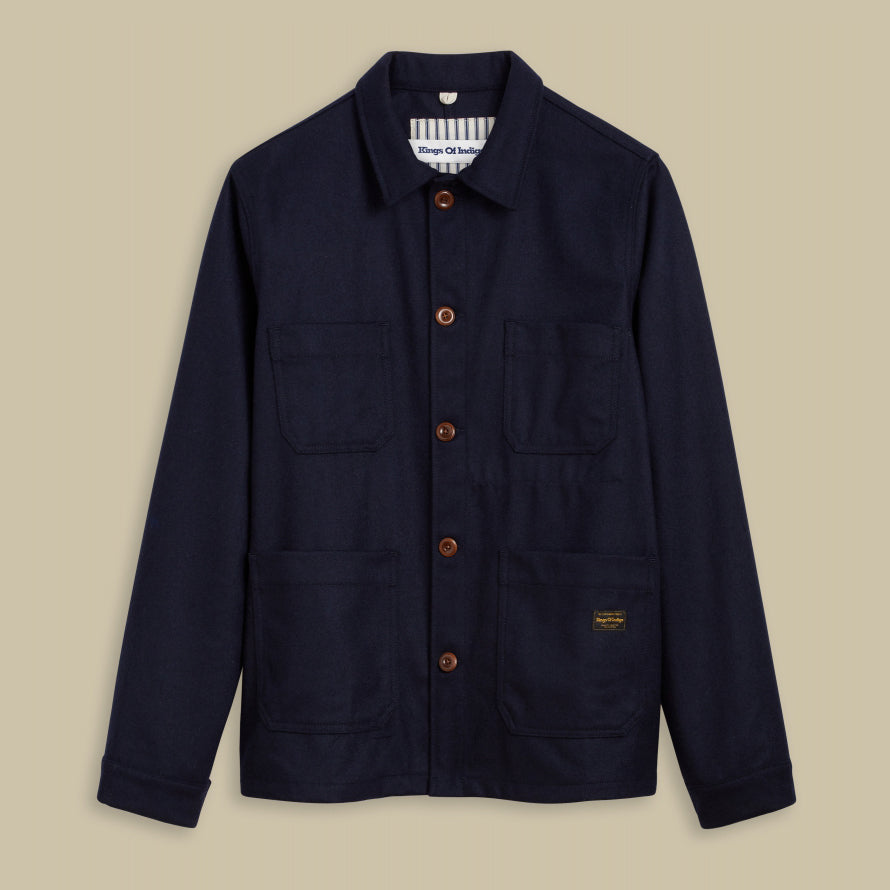 Duncan Wool Jacket Navy - KINGS OF INDIGO