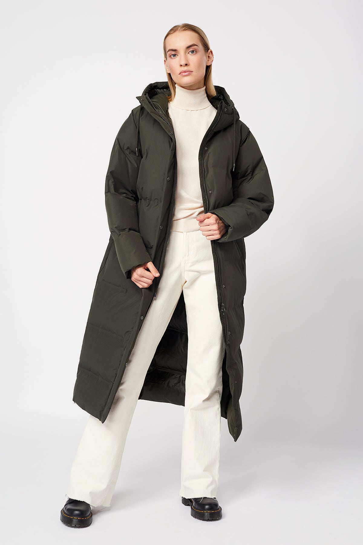 Coat Conklin Vegan Dark Olive - LANGERCHEN