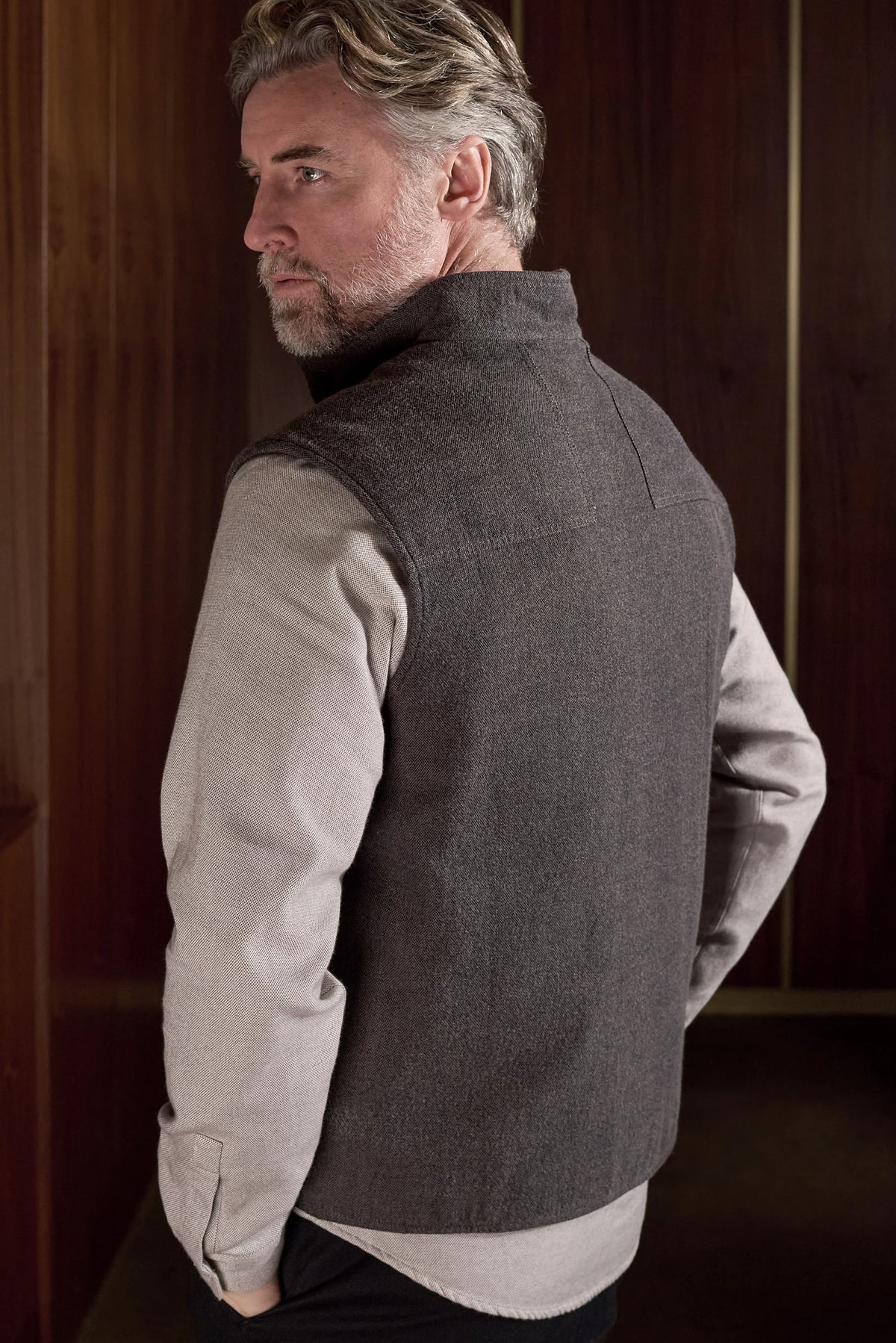 Wendel Flannel Vest Eco Mud