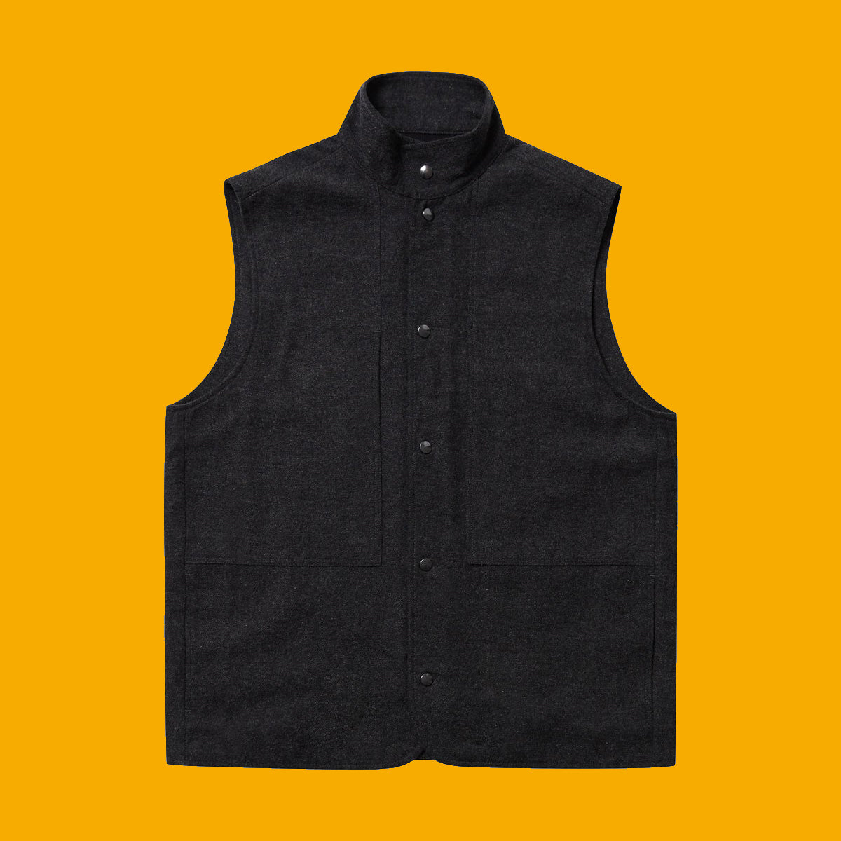 Wendel Flannel Vest Coal - ABOUT COMPANIONS