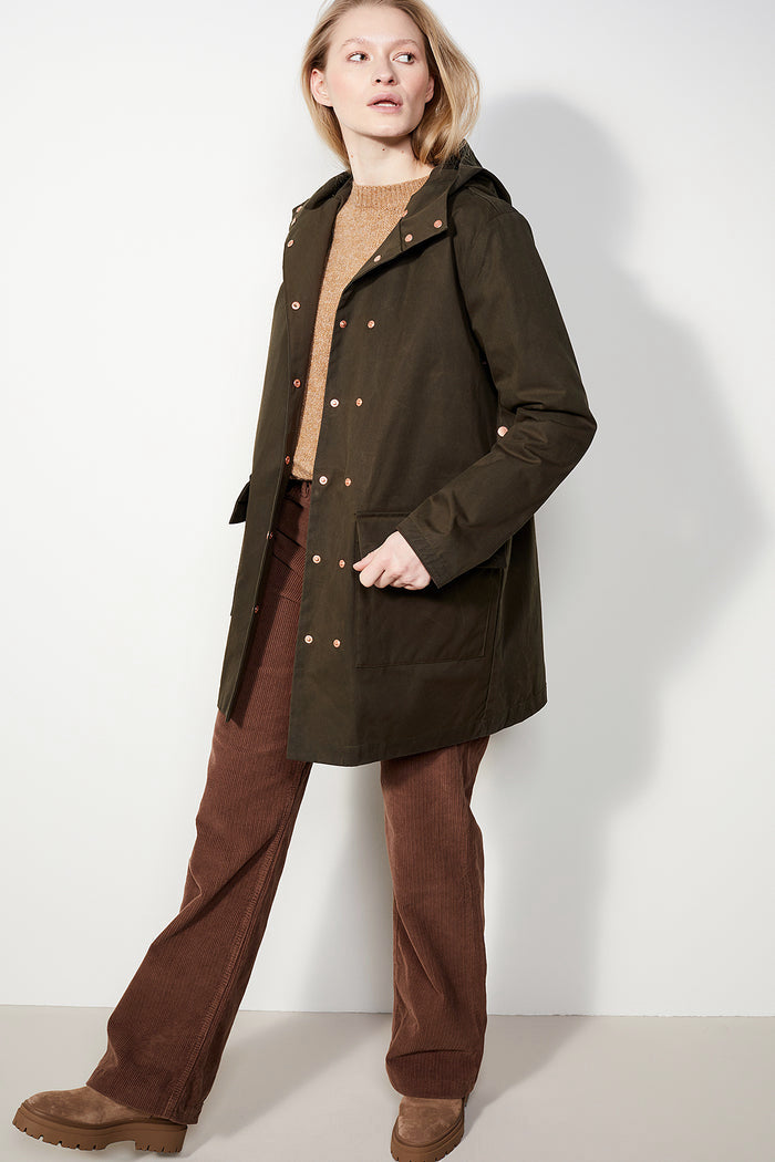 Ottawa BP Waxed Organic Cotton - Military - LANGERCHEN