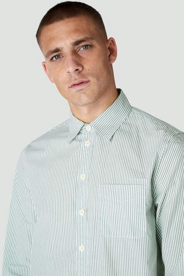 Enda Pocket Stripe Green Pear - KINGS OF INDIGO