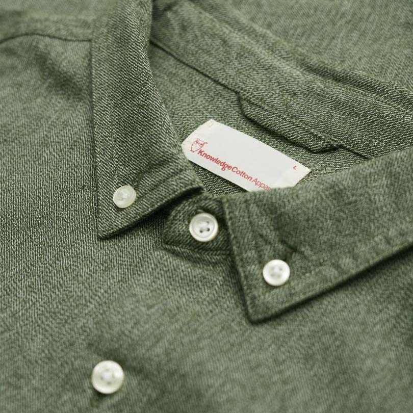 Twill Flannel Shirt - Green Gables - Knowledge Cotton Apparel