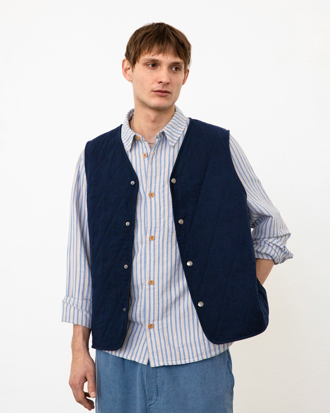 Light Vest Quilted Dark Navy