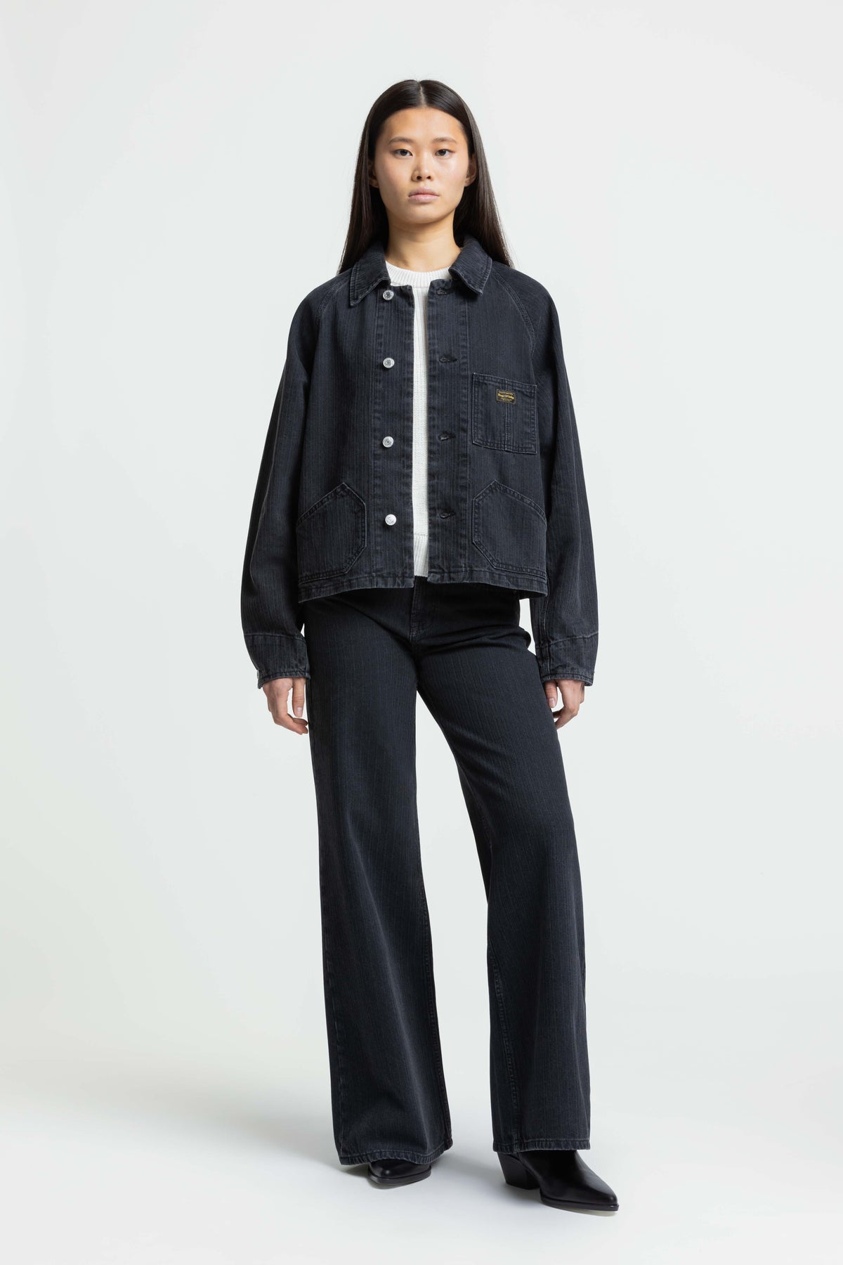 Tanja Striped Denim Jeans Black Worn