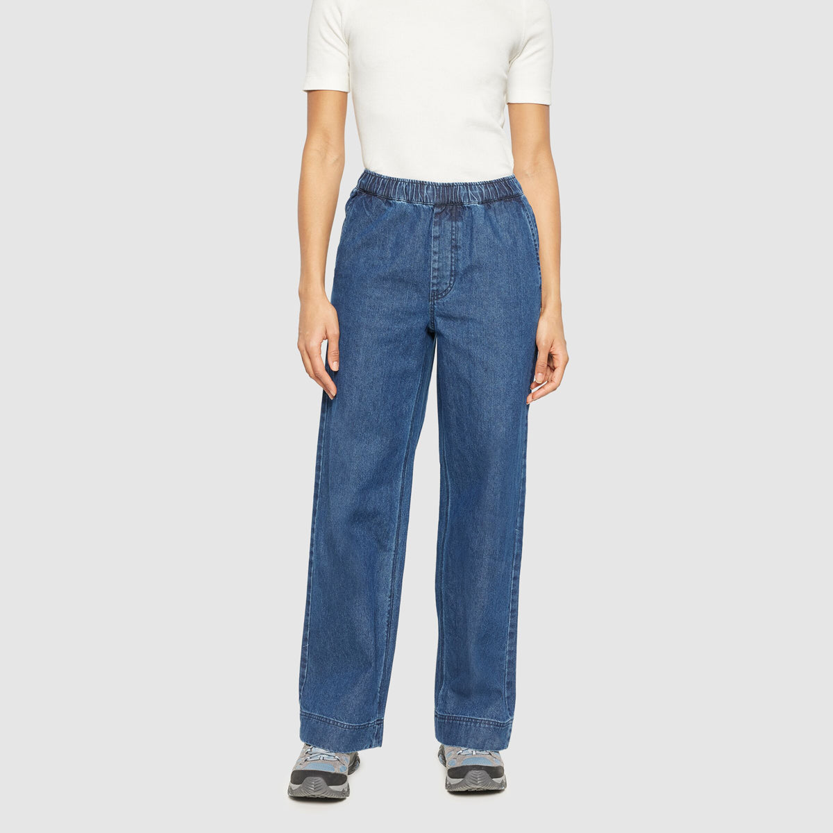 Posey Organic Denim Pants Dark Blue - KNOWLEDGE COTTON APPAREL