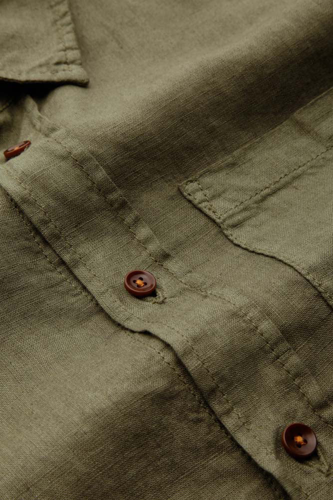 Juntoku Heavy Linen Mix Overshirt - KINGS OF INDIGO