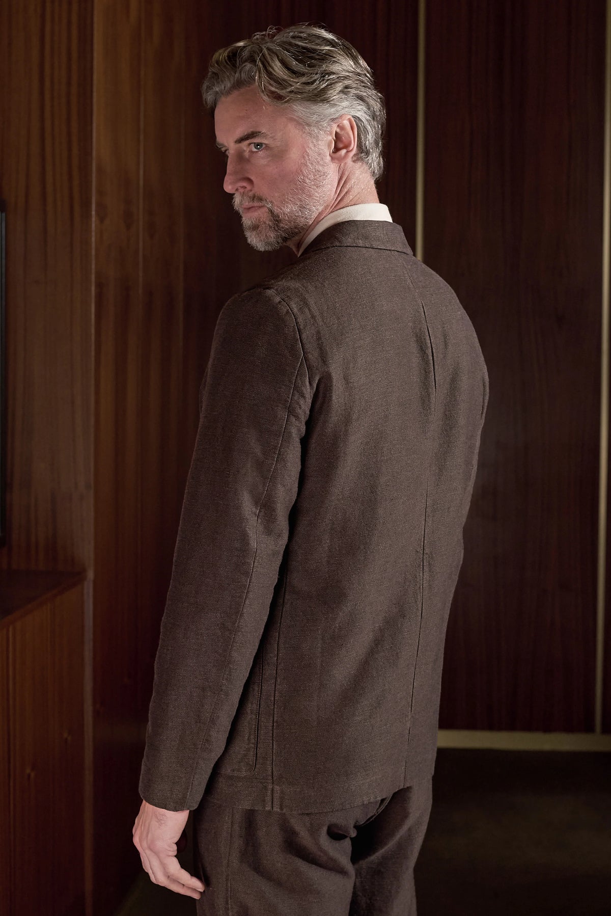 Enver Winter Linen Blazer Coffee