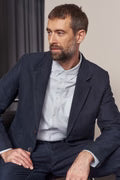 Enver Winter Linen Blazer Navy