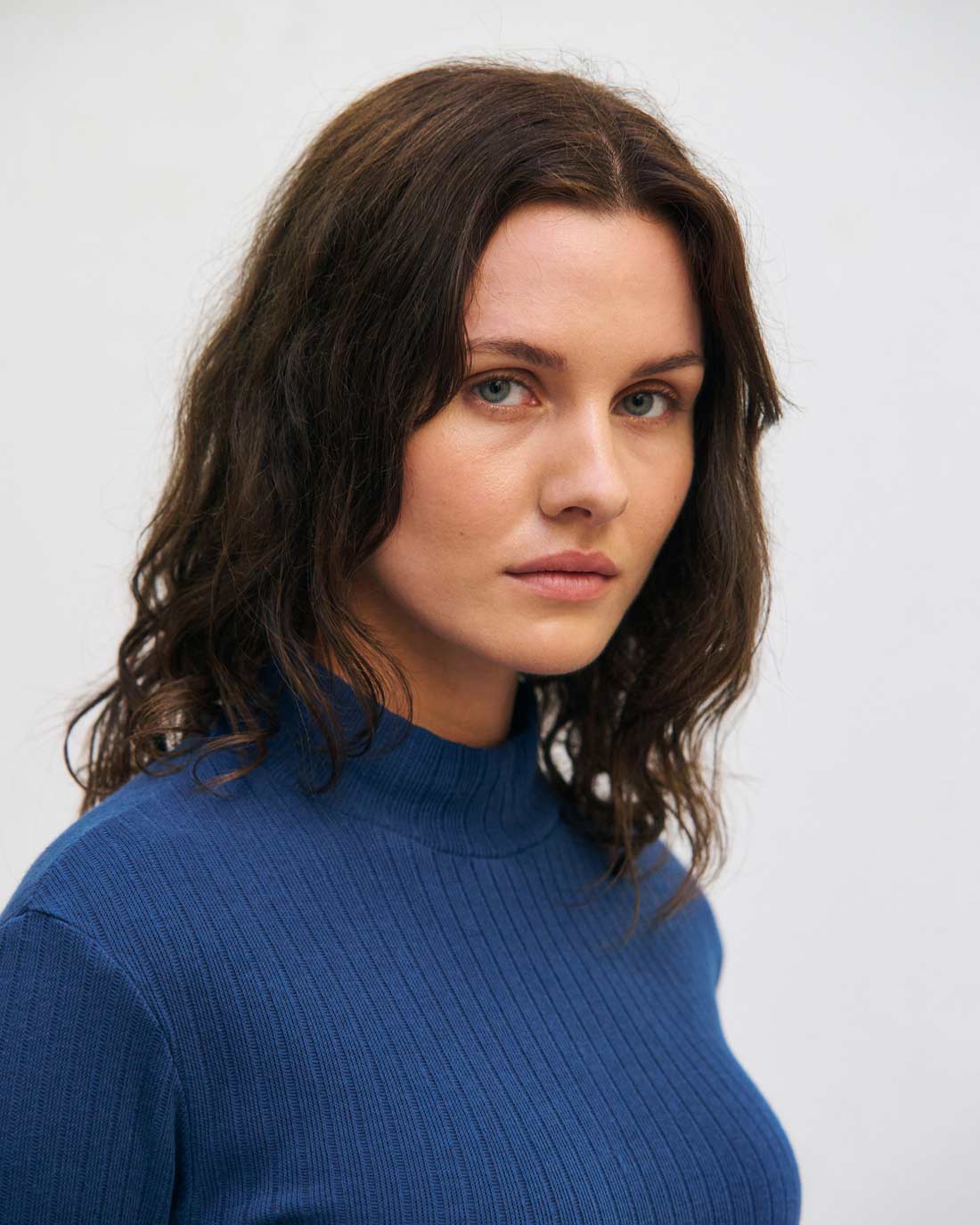 Heavy Ribbed Longsleeve Mockneck Royal Blue
