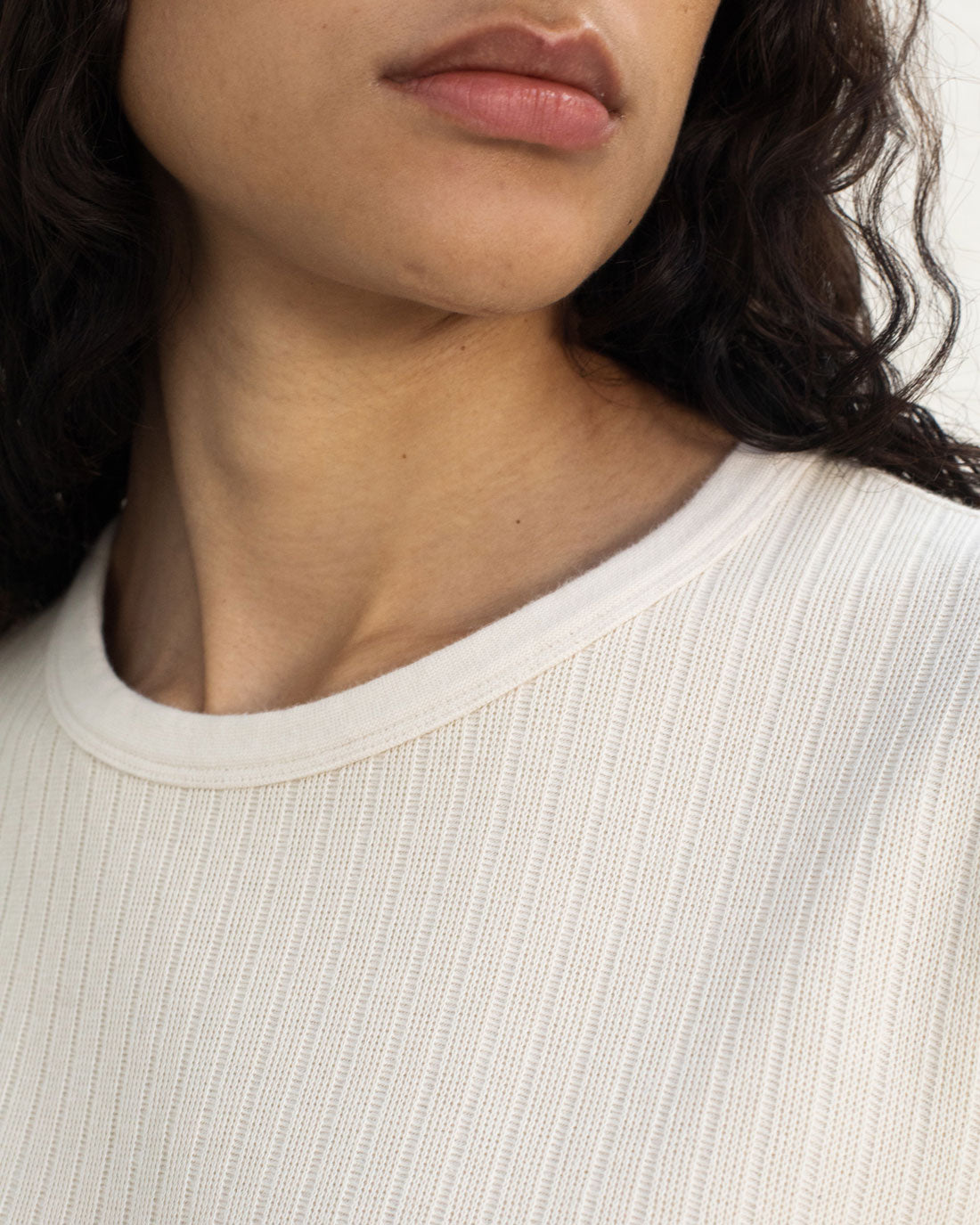 Heavy Ribbed T-shirt Soft Sand