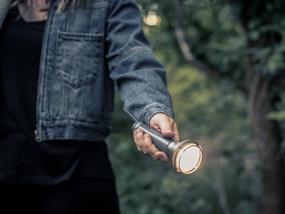 Vintage Rechargeable LED Flashlight Olive - BAREBONES