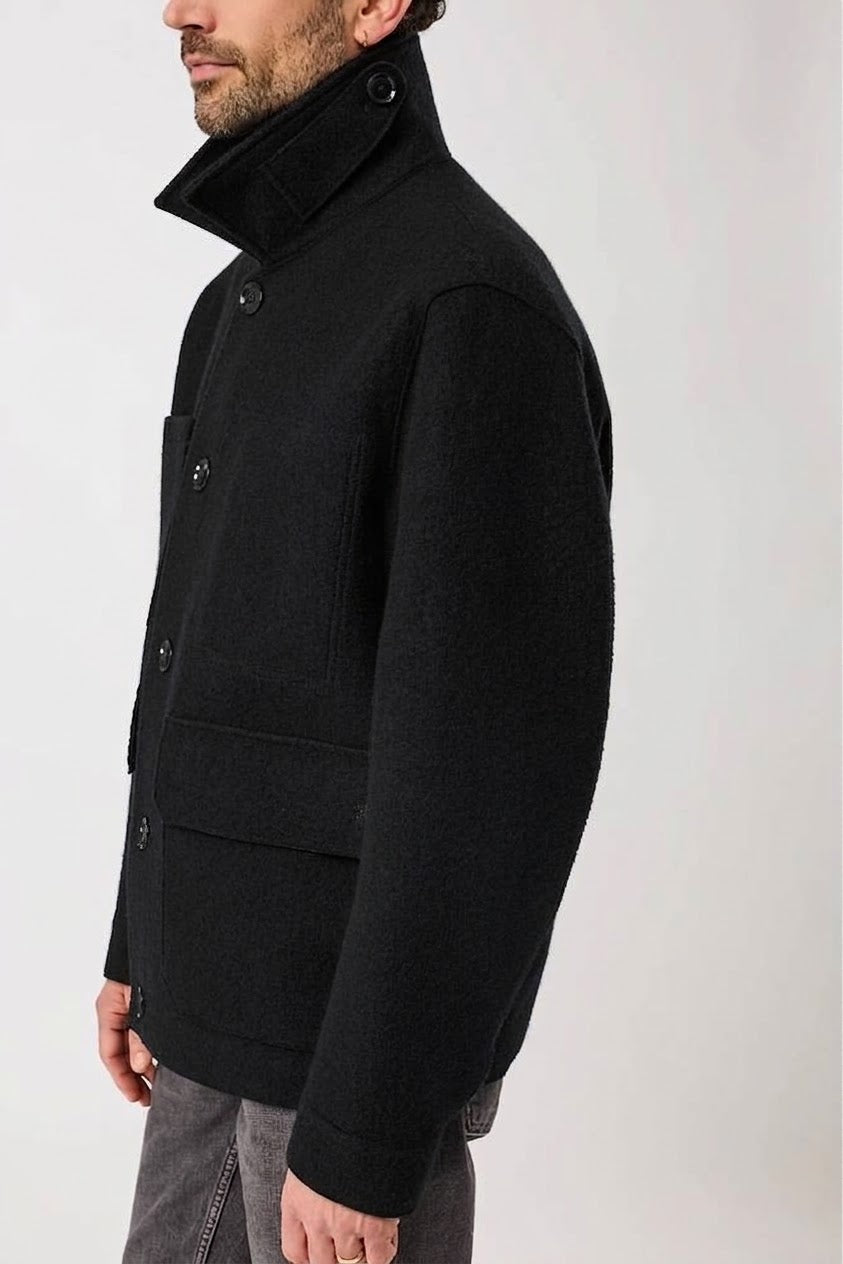 Field Jacket Organic Wool Membrane Tecno Felt Black
