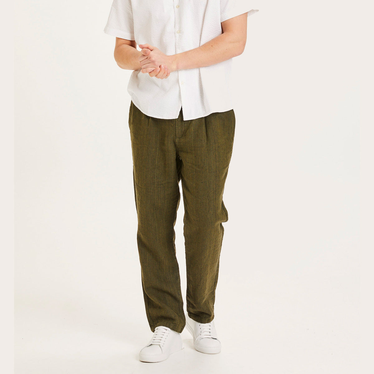 Fig Organic Linen Pants Forrest Night -  KNOWLEDGE COTTON APPAREL
